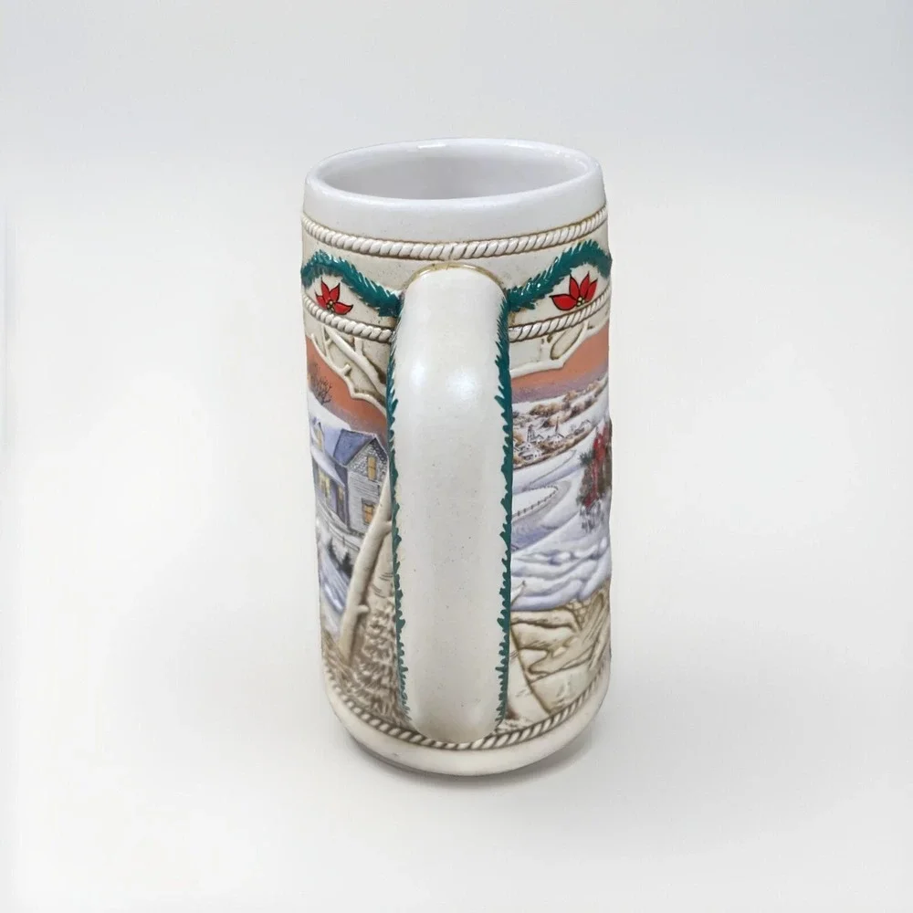 VTG BUDWEISER‎ Anheuser-Busch American Homestead Beer Stein 1996 Holiday